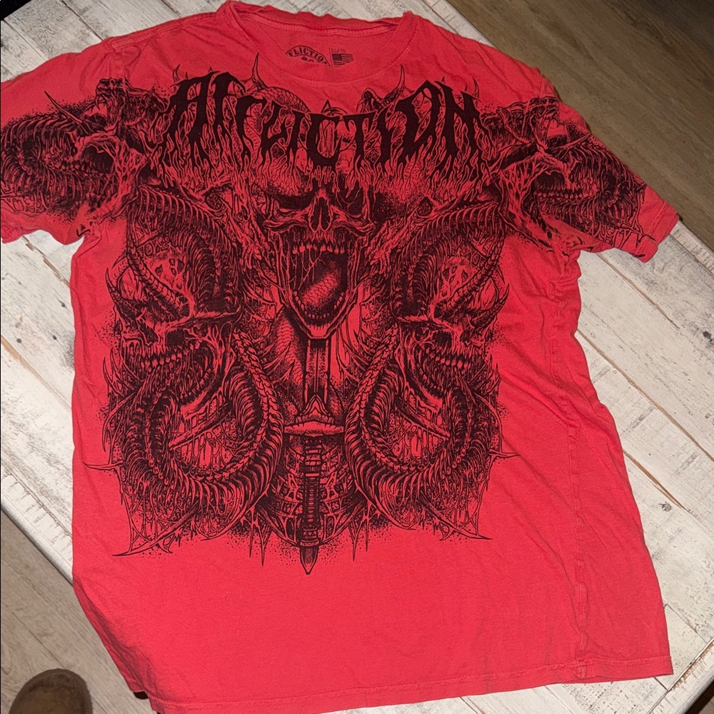 Affliction Red Graphic Tee